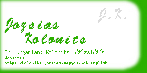 jozsias kolonits business card